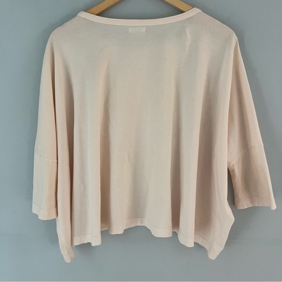 6397 Cotton Bateau Neckline Tee in Pale Peach - Picture 5 of 8